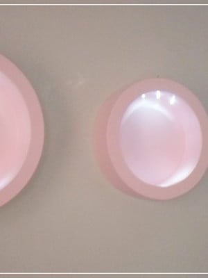 Trio de nichos rosa com led
