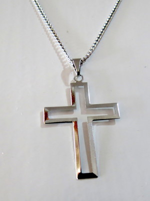 Colar cruz crucifixo lindo folheada!