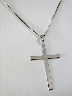 Colar cruz crucifixo corrente aço inox 60cm
