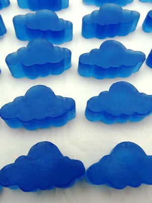 Mini mini nuvem azul transparente sabonete