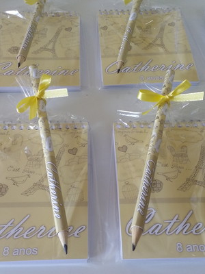 Kit bloquinho + lápis paris amarelo