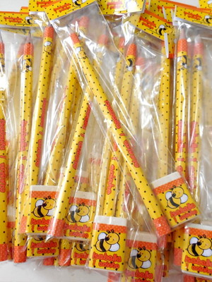 Kit lápis e borracha abelhinha