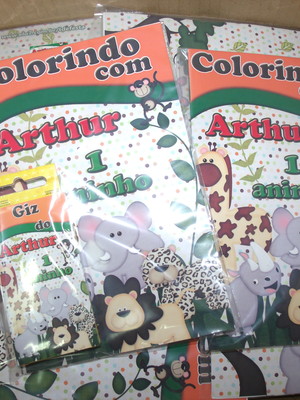 Kit colorir safari revista 20x14 e giz