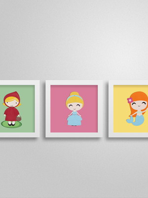 Quadrinhos princesa quarto de menina