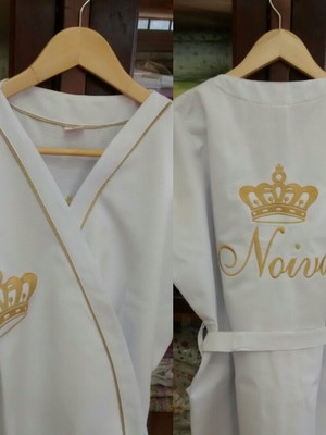 Robe piquet coroa costas e brasão frente