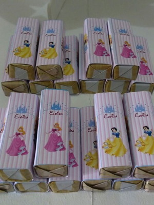 Chocolate bis personalizado as princesas