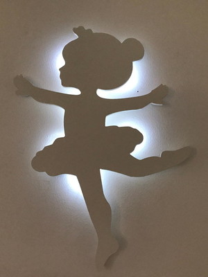 Bailarina bebê led mdf luminária