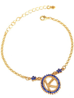 Pulseira com iniciais azul