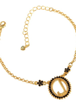Pulseira com iniciais preto