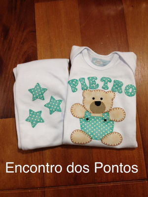 Conjunto de body urso com nome