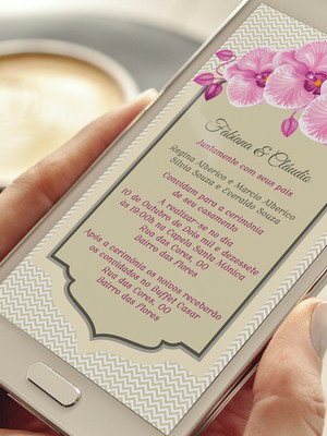 Convite digital casamento floral