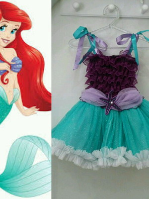 Fantasia ariel vestido tutu princesa