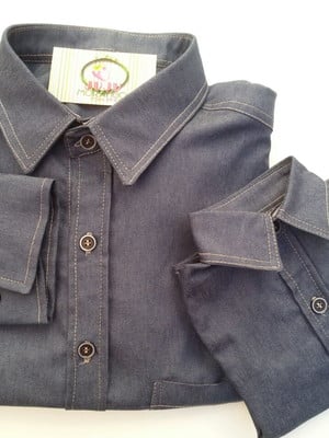 Camisa jeans tal pai tal filho