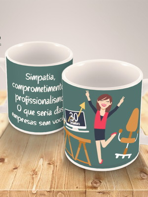 Caneca de porcelana dia da secretaria
