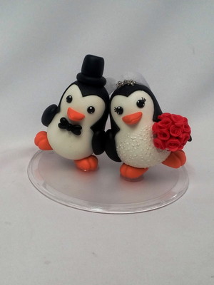 Pinguins topo de bolo
