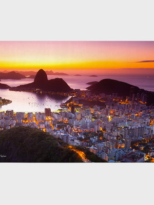 Painel amanhecer no rio de janeiro com p