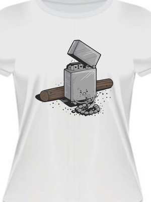 Camiseta feminino escoteiro isqueiro