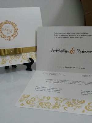 Convite casamento com laço