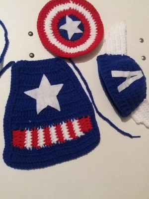 Capitão america conjunto de crochê