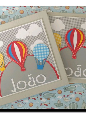 Livro diário bebê menino e caixa balões scrap cores vivas