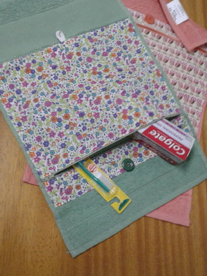 Toalha necessaire kit higiene bucal