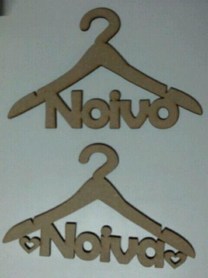 Kit cabides noivo e noiva - mdf cru