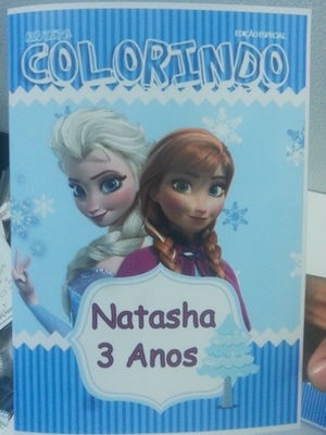 Kit com 15 unidades livro de colorir frozen com giz