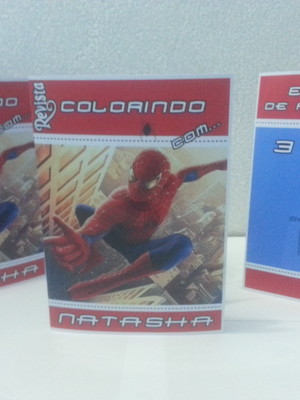Kit com 15 unidades livro de colorir homem aranha com giz