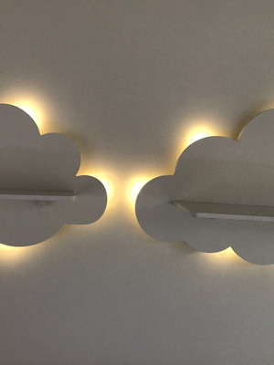 Par nuvens mdf led prateleira