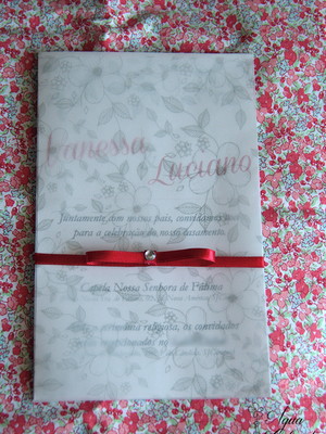 Convite com envelope de papel vegetal