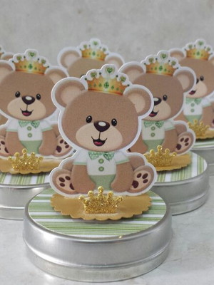 Latinha com aplique urso principe