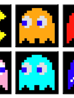 Porta-copos com ímã - pacman