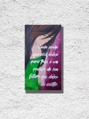 Quadro pintado a mão motivacional