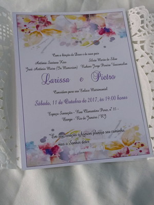 Convite de casamento lilás bella