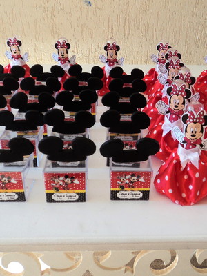 Kit personalizados minie e mickey 60 peças