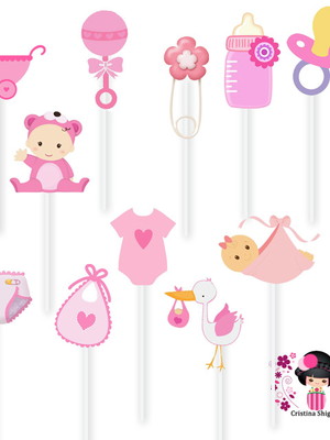 Tag no palito para docinhos chá de bebê