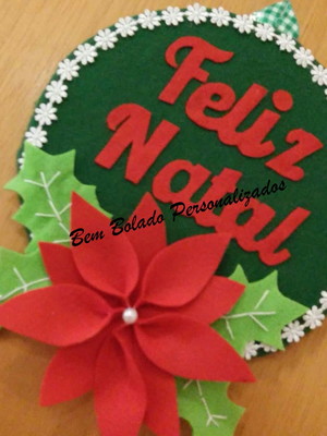Enfeite de porta feltro natal