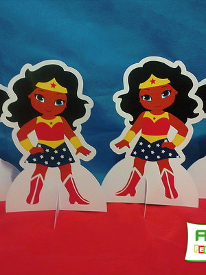 Kit04 display de mesa mulher maravilha cute
