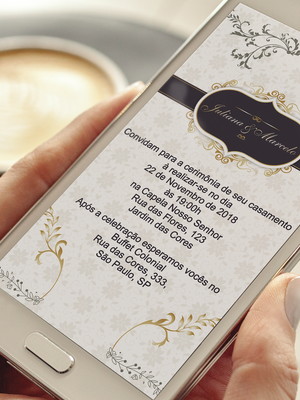 Convite digital casamento floral
