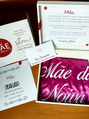 Caixa presente para mãe dos noivos
