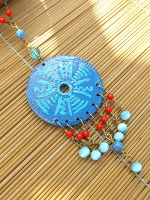 Colar mandala azul