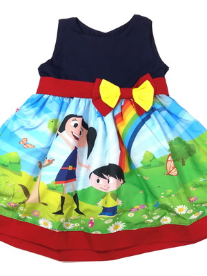 1 vestido da luna infantil + 07 camisetas personalizadas
