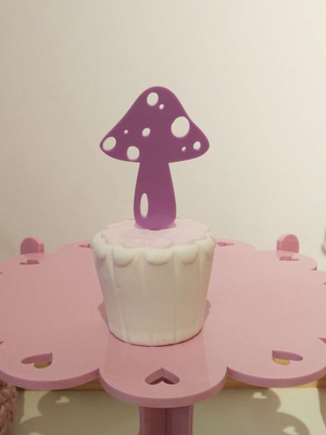 Kit topper para doce cogumelo - 4 unid