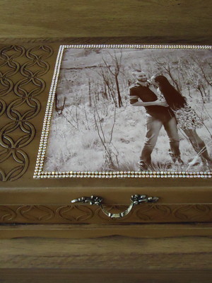 Porta joia envelhecido personalizado, e montagem fotos.