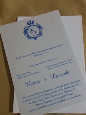 Convite de casamento karin