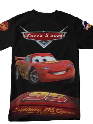 Camiseta carros relâmpago mcqueen