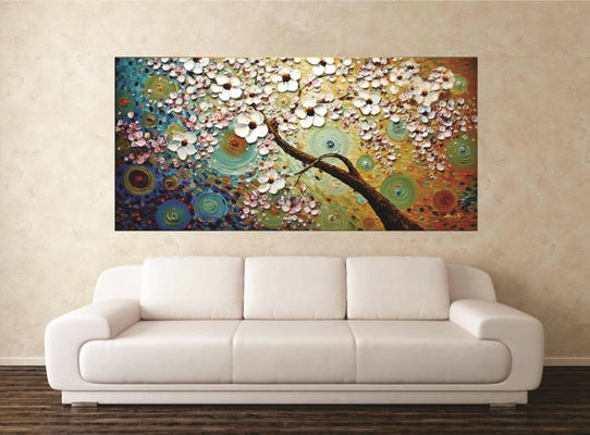 Pintura em tela quadro árvore