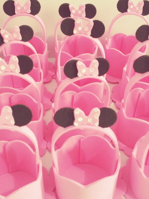 Cestinha lembrancinha minnie rosa
