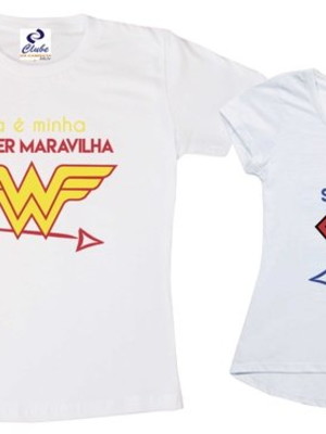 Camiseta ela e minha mulher maravilha ele e meu super homen