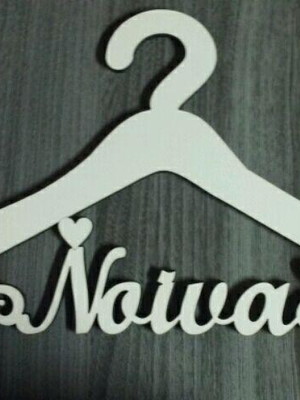 Cabide casamento noiva - mdf branco